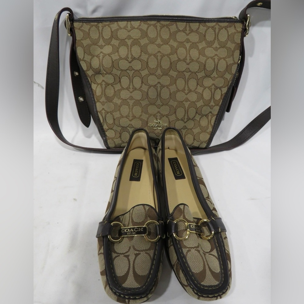 Coach crossbody purse w/ matching coach shoes size 8